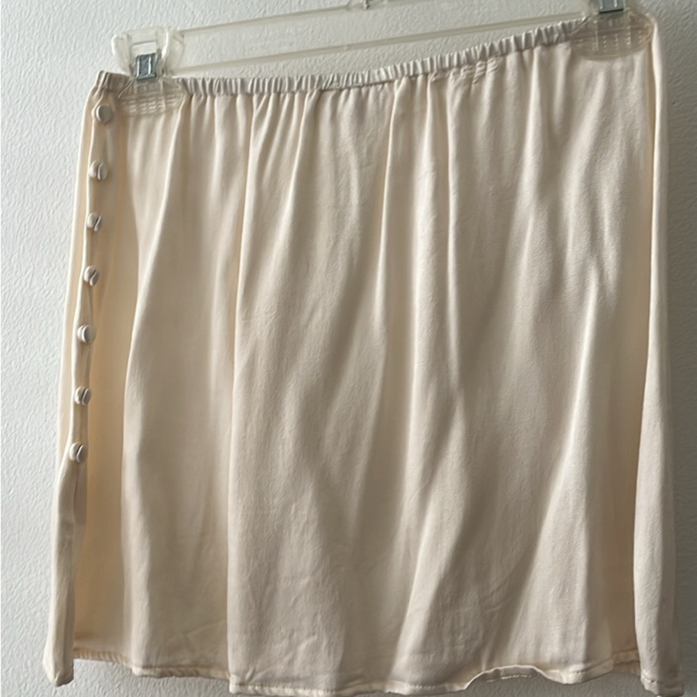 Cream Button-Accent Skirt
